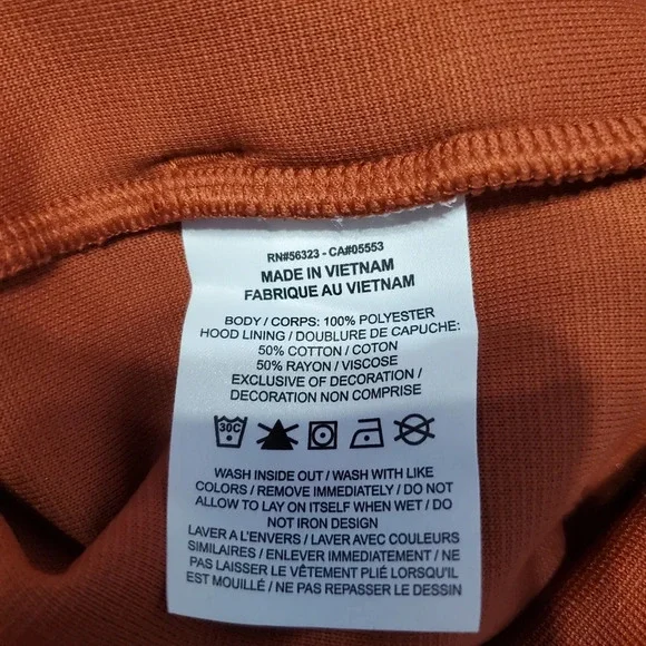 NWT Nike Women's Sportswear Rugged Orange Fleece Hoodie Sweatshirt XL - Picture 9 of 9